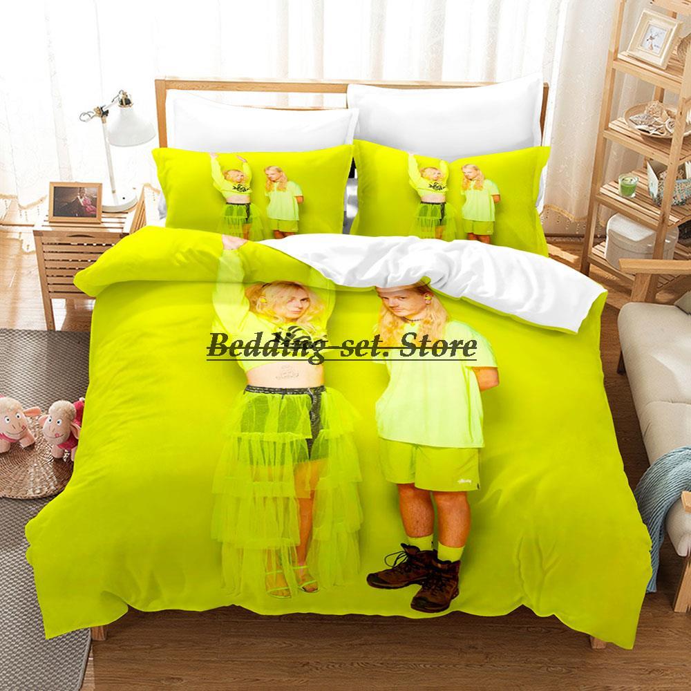 100 Gecs Bedding Set Single Twin Full Queen King Size Bed Set Aldult Kid Bedroom Duvetcover Sets 3D Print Anime Bed Sheet Set