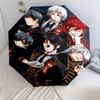 1 PC Automatic Folding Umbrella - Black Butler Pattern Portable Foldable Design With 8 Ribs Christmas Birthday Gifts