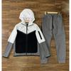 Womens Hooded Tracksuit Set Long Sleeve Cotton Sport Outfit Side Zip Casual Activewear