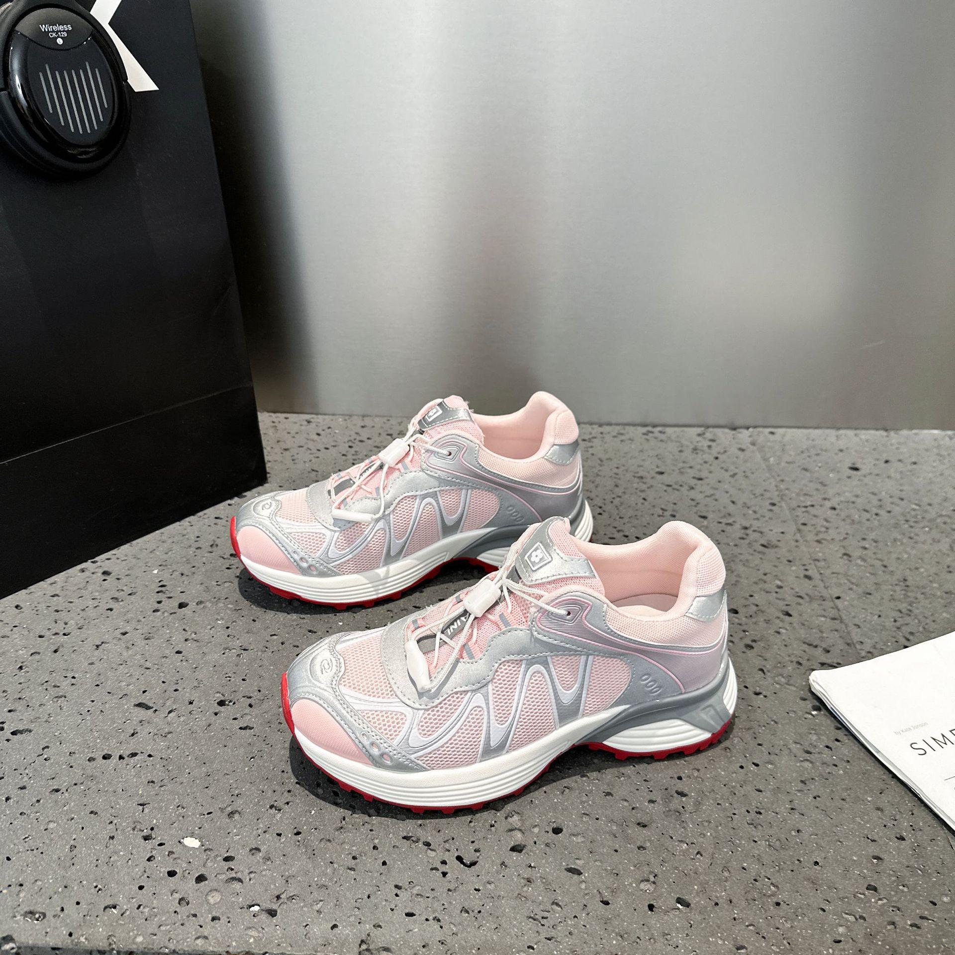 

Dad shoes women s summer new platform mesh breathable outdoor hiking shoes sports casual running shoes 40 рожевий