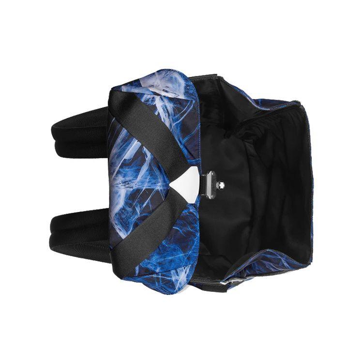 Montblanc Glacier Blue Special Edition Glacier Print Climbing Buckle Nylon Spliced Eco-Friendly Leather Fabric Medium Backpack Unisex Backpacks 129736