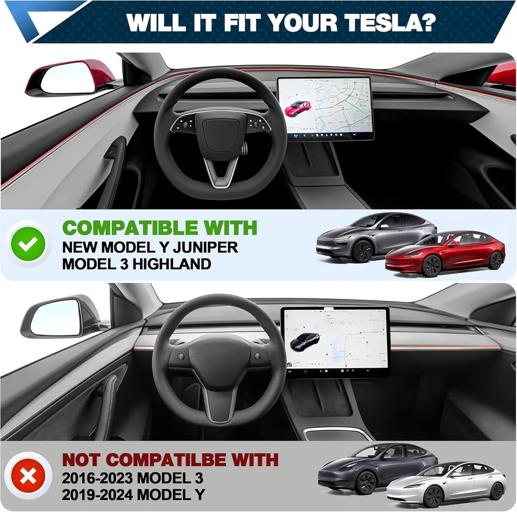 Für Tesla Model Y Juniper Model 3 Highland Mittelkonsolen-Organizer Armlehne Versteckte Aufbewahrungsbox vorne und hinten Untere Silikonmatte