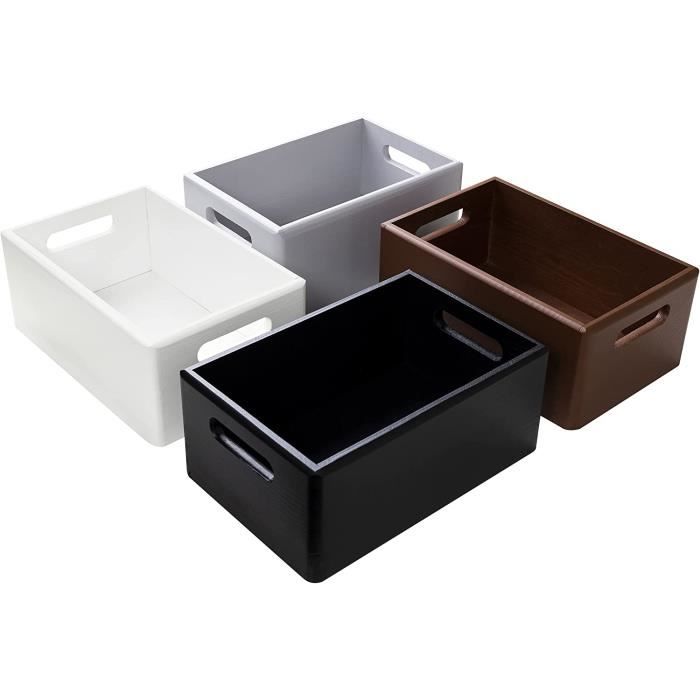 Aufbewahrungsbox aus Holz - Braun - 30 x 20 x 13 cm - Griffe - Truhe für Spielzeug