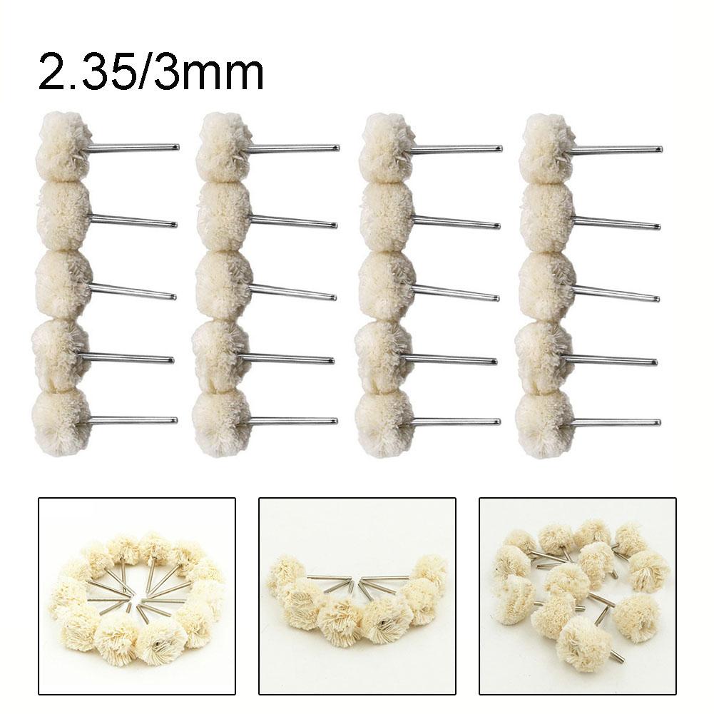 Rotary Tool Wool Polishing Accessories 20pcs for Grinding Buffing Metal Plastic Jewelry Jade Gem Olives Walnut Amber Stone