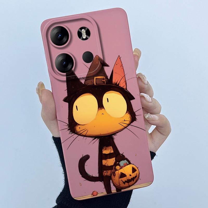 For Tecno Spark Go 2023 Pop 7 Pro BF7 Infinix Smart 7 Plus Smart7 HD Case Lovely Cartoon Cat Liquid Silicone Soft TPU Back Cover