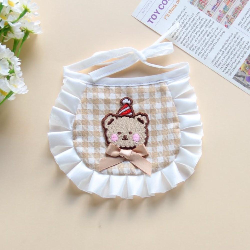 Cute Lattice Pet Scarf Lace Up Adjustable Cats Clothing Dog Collar Pet