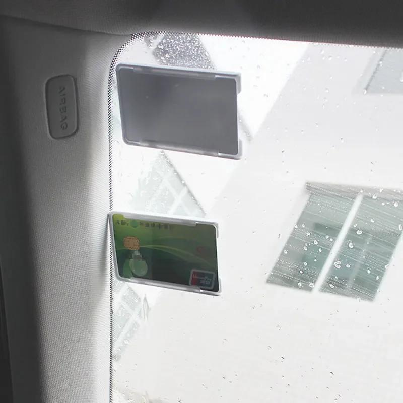 1pcs Car Organization Card Sleeve for Windshield Glass Tag Durable ID IC Card Holder Sucker Card Holder Window Mount Sucker Clip