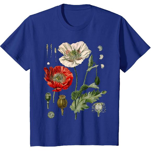 Papavero Rosso Papaveri Botanici T-shirt Papavero Rosso