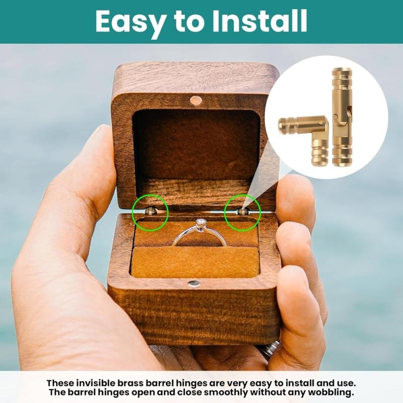 Packung mit 50 massiven Messing-Miniaturzylinderbändern für Schmuckschatullen Holzhandwerk Antike Truhen Zubehör