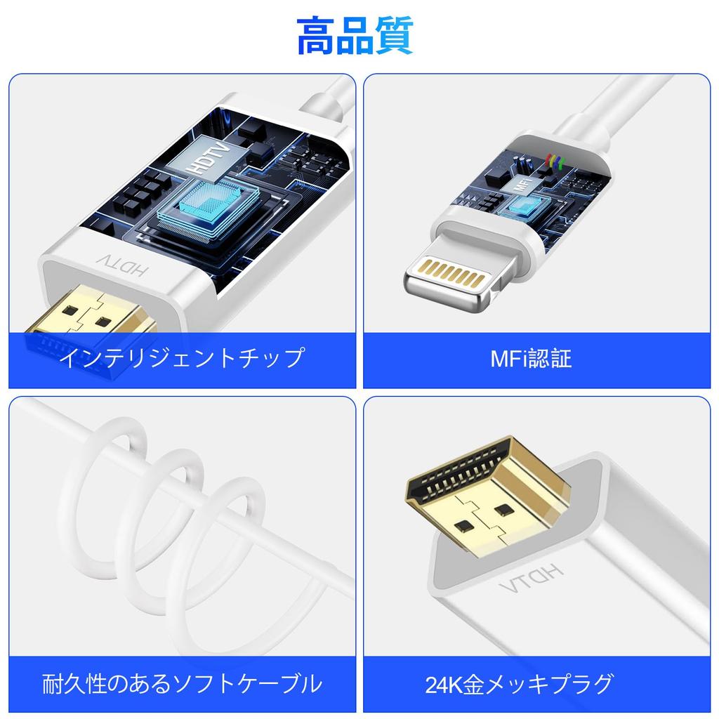 HDMI iPhone to HDMI Conversion Lightning to Mirroring iPhone to No Power Supply No Setup Lightning Cable for Displaying Your Phone Screen on a 1080P