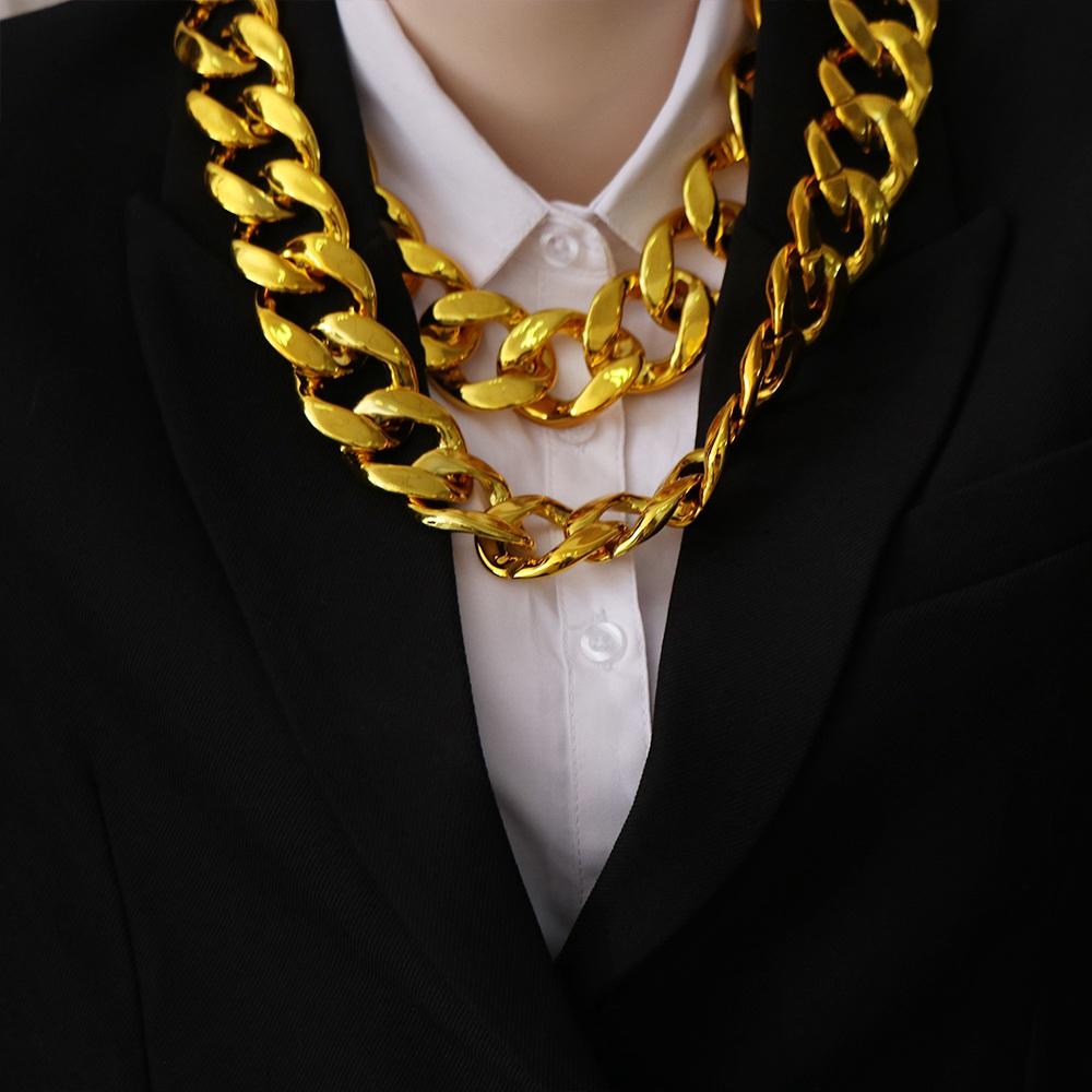 Gold Plated Punk Thick Chain Necklace Fashion Jewelry Sweater Chain Men Exaggerated Necklace