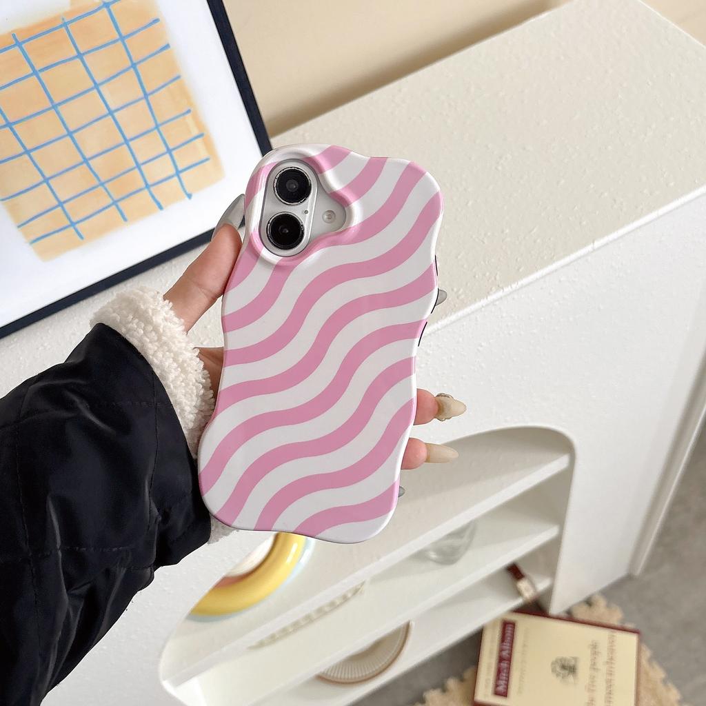 Niche Feng Shui Wave Pattern Compatible with iPhone 16 Pro Max Apple 17 Phone Case 15/14 Two-in-One Film Case