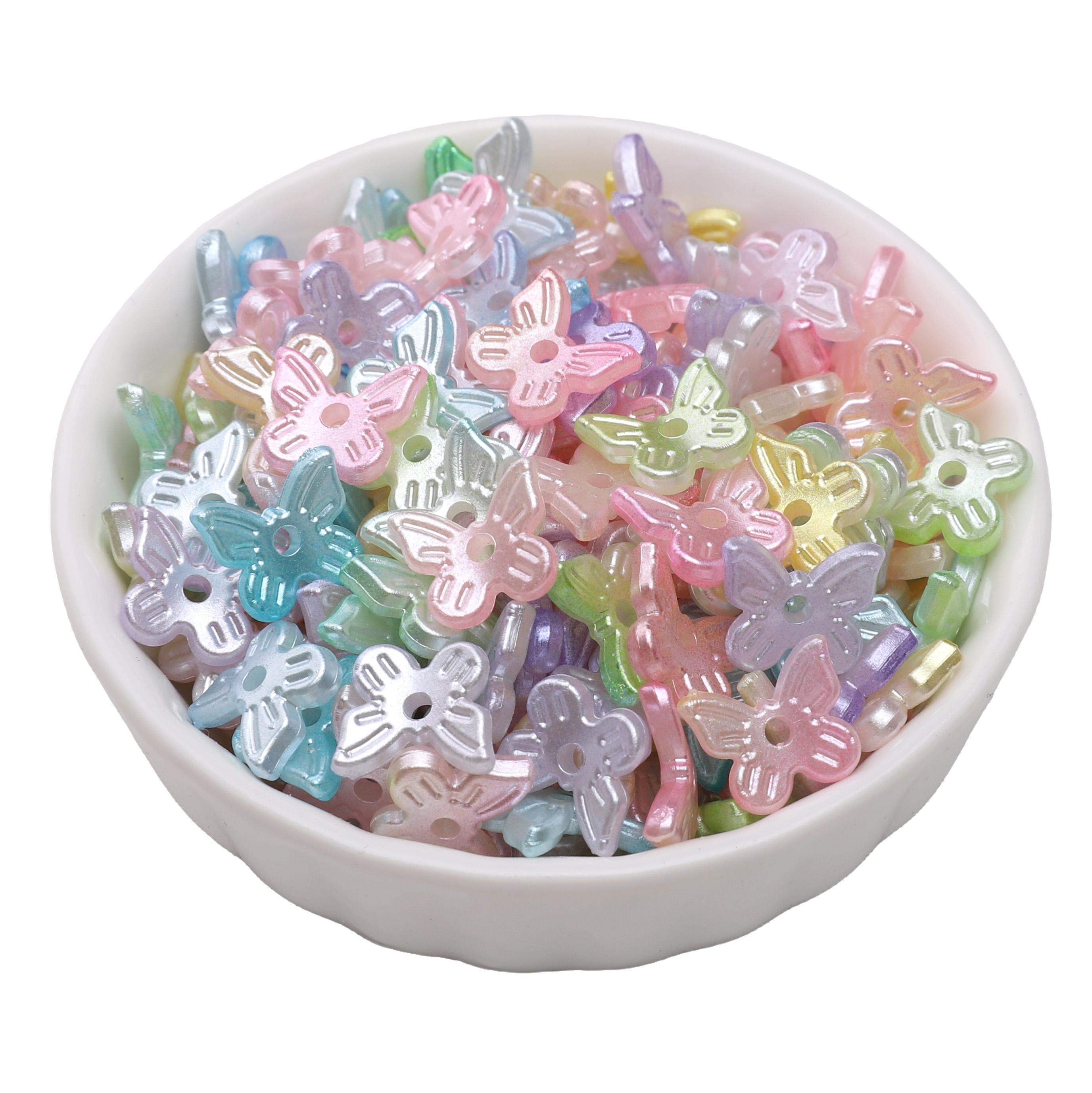 

ABS Pearl Beads Butterfly Charms Pendant For Jewelry Making Accessories разноцветный
