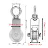 2pcs Dual Bearings Cable Pulley Wheel 304 Stainless Steel Rope Pulley Roller  Home Gym