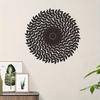 15.75" Black Mandala Metal Wall Art, Floral Geometric Iron Sculpture for Indoor Outdoor Decor & Gifts
