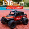 1:16 Scale Metal Remote Control Cars 2WD High-Speed RC Vehicle 20Km/H 2.4Ghz With Light RC Car For Kids Boys Gifts