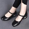 women cute sweet black round toe buckle strap square heel shoes for office career lady casual beige spring shoes ab616