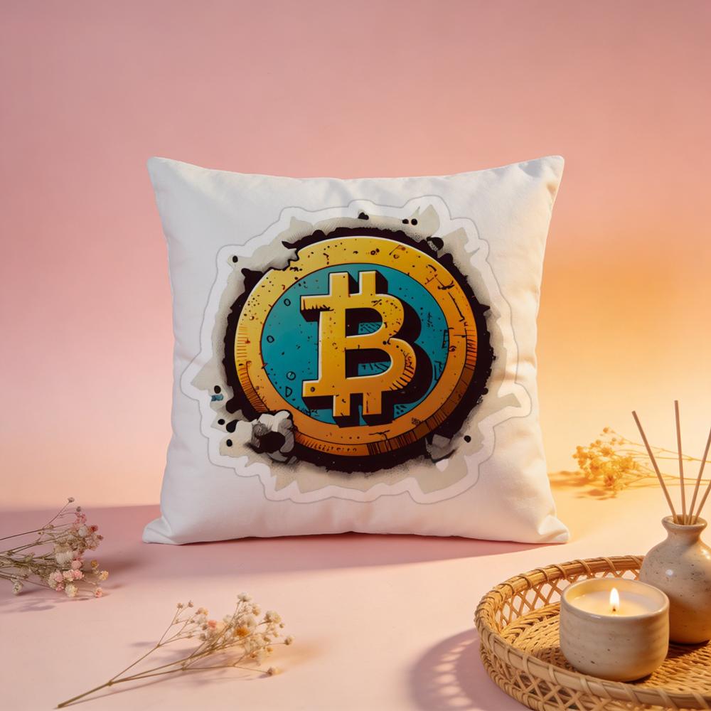 Stylish BBitcoinable Cushion Cover Comfortable Durable Pillow Cover MultiScene for Home Office Car Sofa