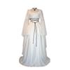 Costume da Donna Medievale Rinascimentale Vestito Manica Lunga Scollo Rotondo Robe Gown di Halloween per Donne