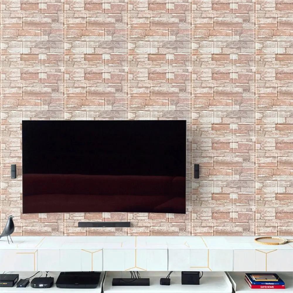Waterproof Foam Brick Wallpaper Foam Soundproof Anti-collision 3D Wall Stickers Self Adhesive DIY Wall Decals