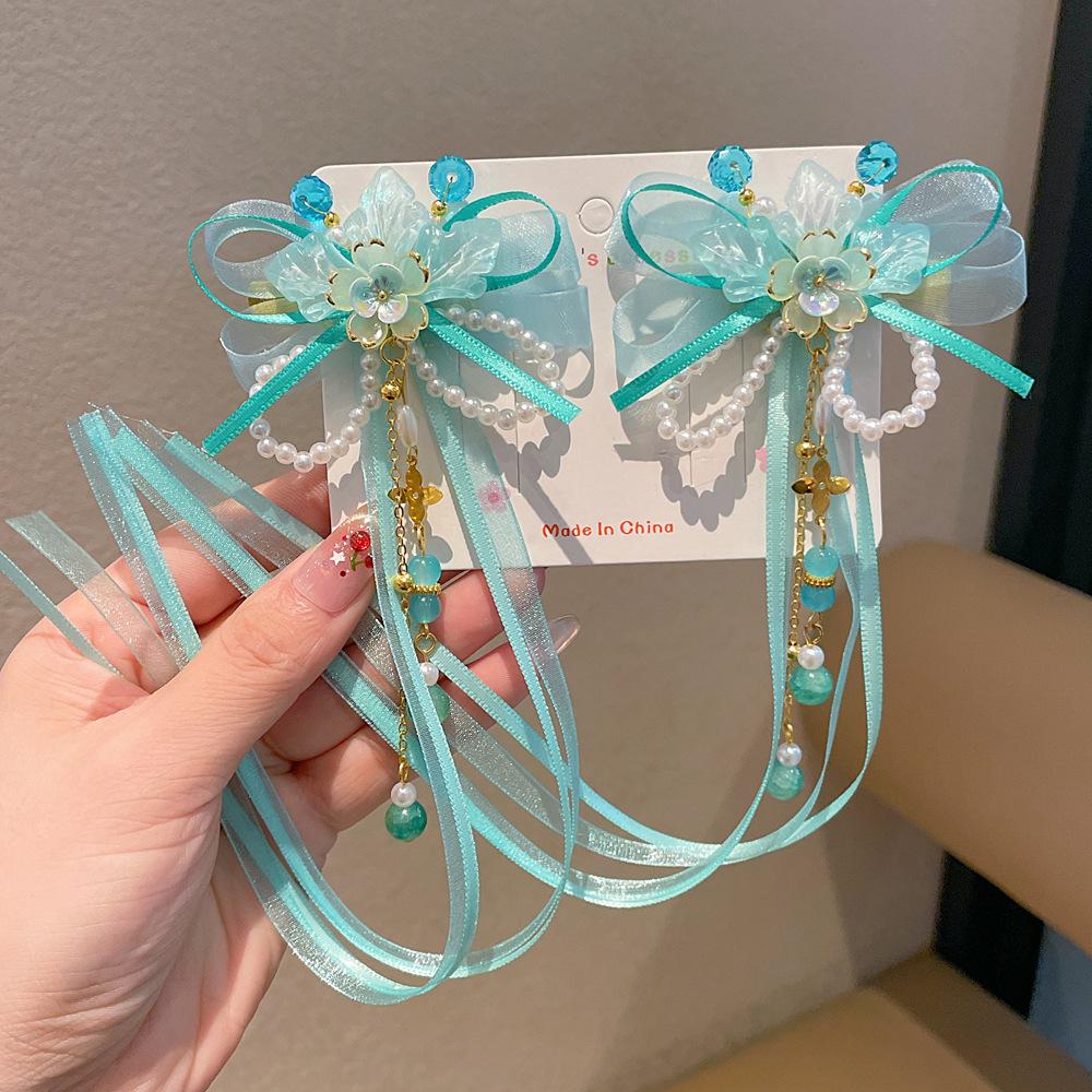 Chinese Style Hanfu Hairpin Set for Girls - Includes Hair Clips, Swaying Tassels, and Butterfly Accessories