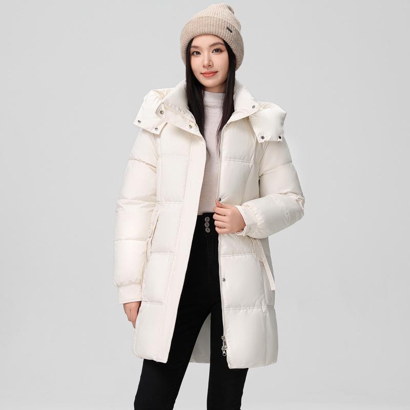 Women's 2024 Korean Harajuku Hooded Cotton Jacket - Winter Warm Detachable Mid-Length Coat