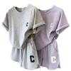 Loose Short-sleeved T-shirt Casual Shorts Sports Print Letter Casual Two-piece Suit