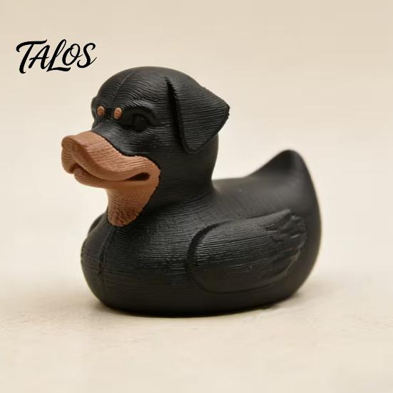 3D Printed Rottweiler Dog Duck Figurine, Funny Dog Duck Ornament, Desktop Entry Car Ornament Creative Decoration