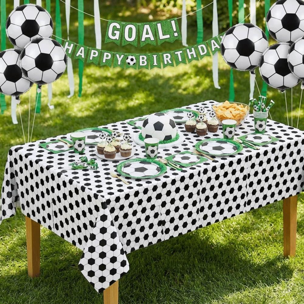 Einweg-Fußball-Thema Tischdecke Plastik-Fußball-Banner Fußball-Tischabdeckung Tischdekoration