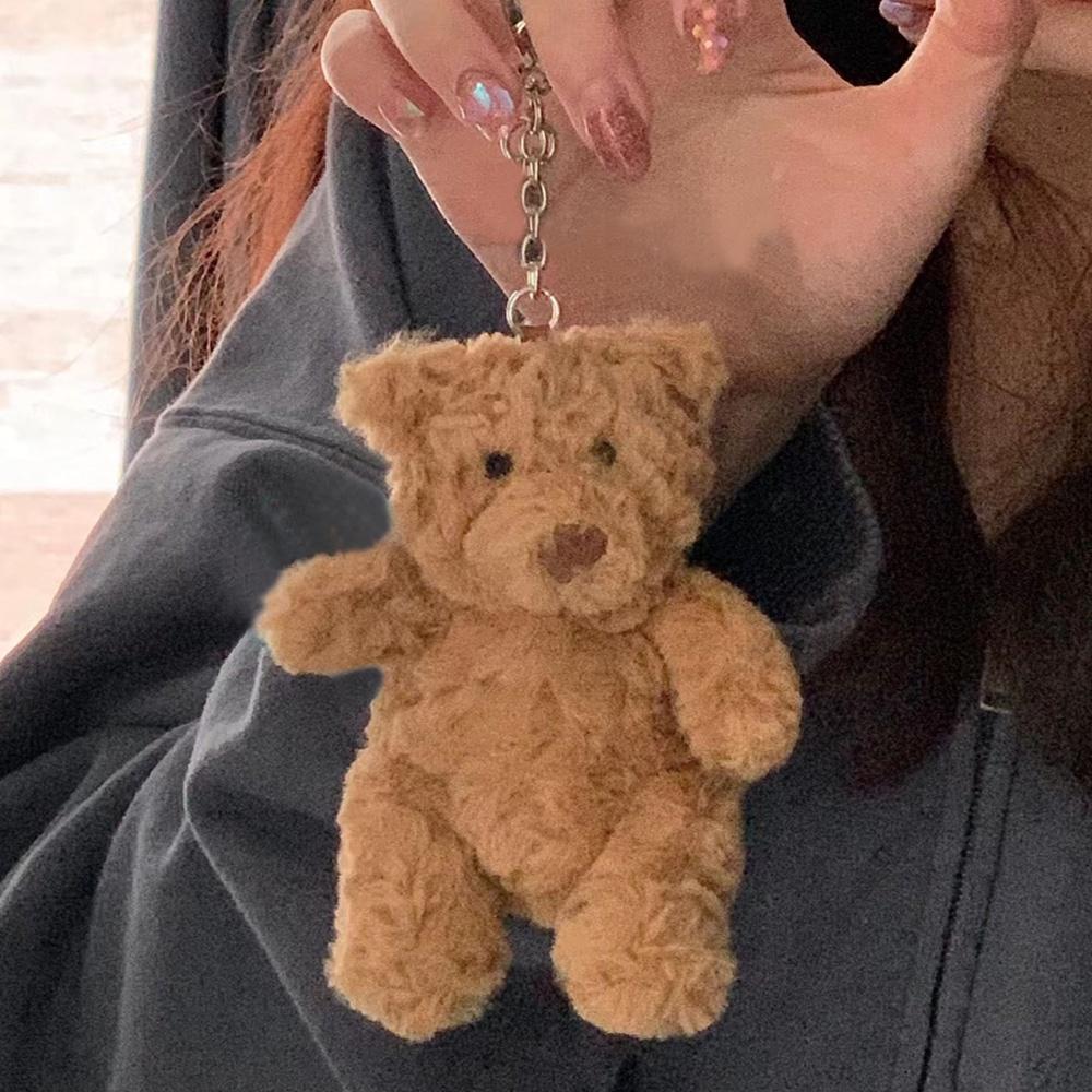 

Barcelona Bear Plush Toy Keychain Mini Cute Stuffed Bear Doll Pendant Gift for Girlfriend коричневий
