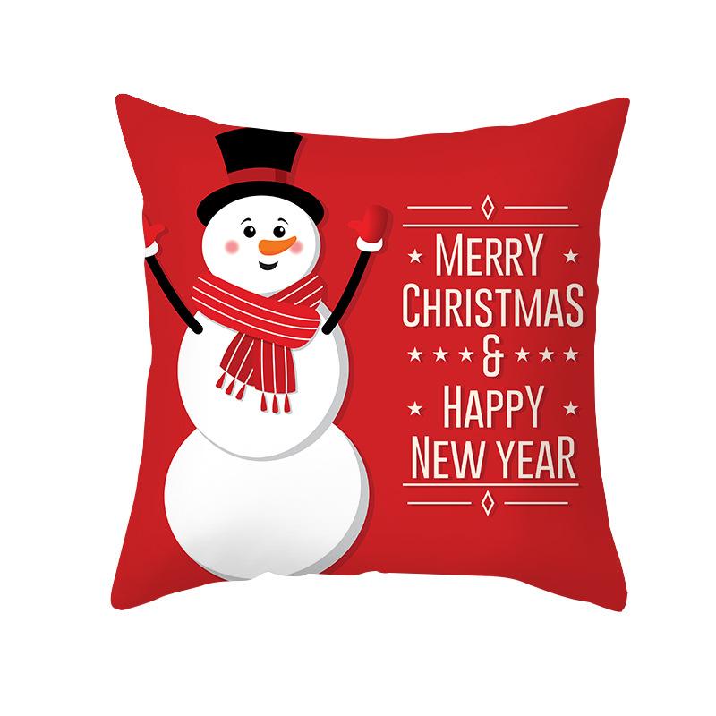 Home Products Christmas Cushion Cover Cartoon Letter Print Peach Skin Cushion Cover