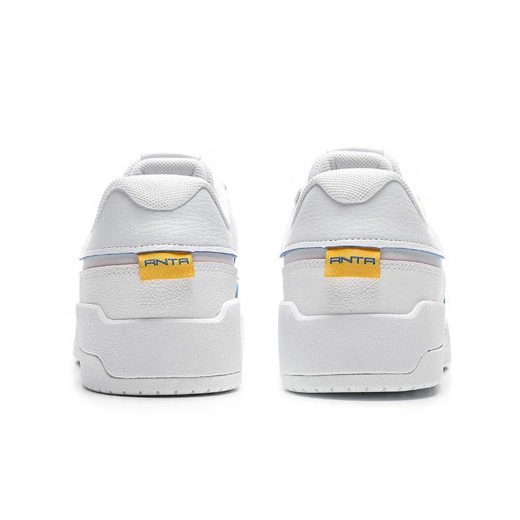 Anta Slip Resistant Abrasion Resistant Low Top Skateboard Shoes Men's White Yellow 112148081R-3