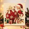 Sparkling Framed Pearl Painting Kit DIY with Santa Claus Holding Christmas Ornament 3D Bead Art Canvas Ready to Display Home Wall Decor Gift