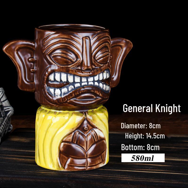 Hawaiian Tiki Zombie Skull Ceramic Cocktail Glass