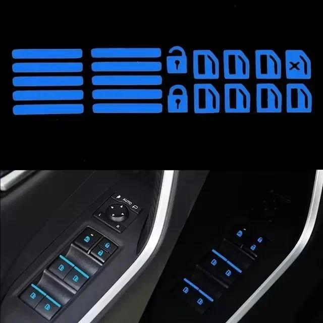 Car Function Key Switch Button Luminous Car Sticker Waterproof and Wear-Resistant Fluorescent Sticker Car Window Lift Switch