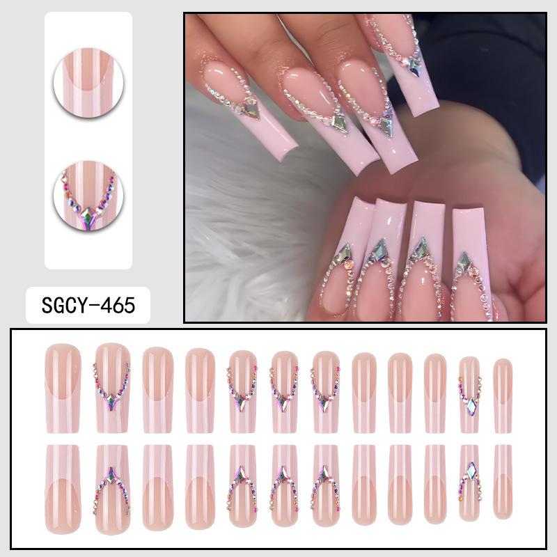 O8 Long Nail Art Tips - European & American High-End Wearable Summer Stickers