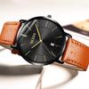 OLEVS Men's Watch 40mm Slim Case Date Display 30m Water Resistant Leather-Style Band Business Casual Multi-Color Options Lightweight 35g Fashion Watch