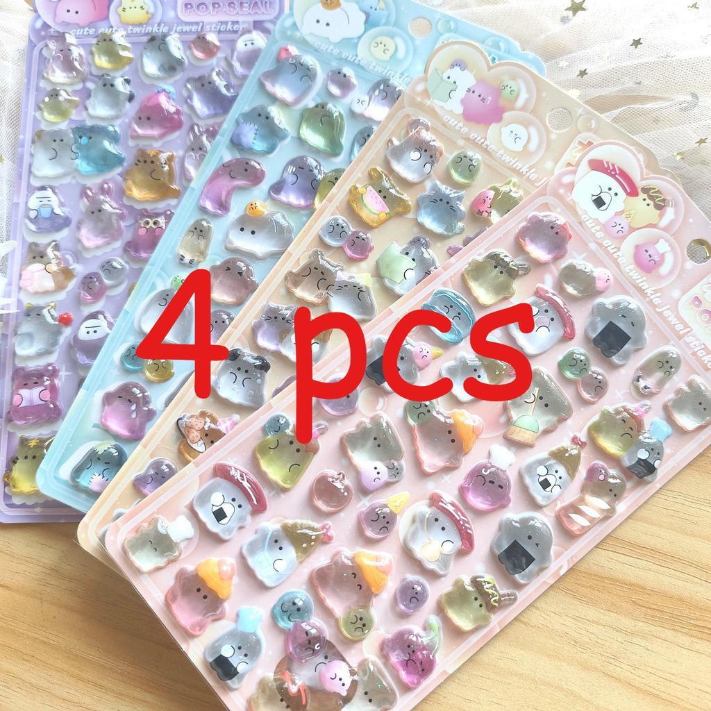 Cartoon Youyou Family 3D Solid Crystal Three-Dimensional Children's Toy Stickers, Handmade Educational Festival Gifts for Kids