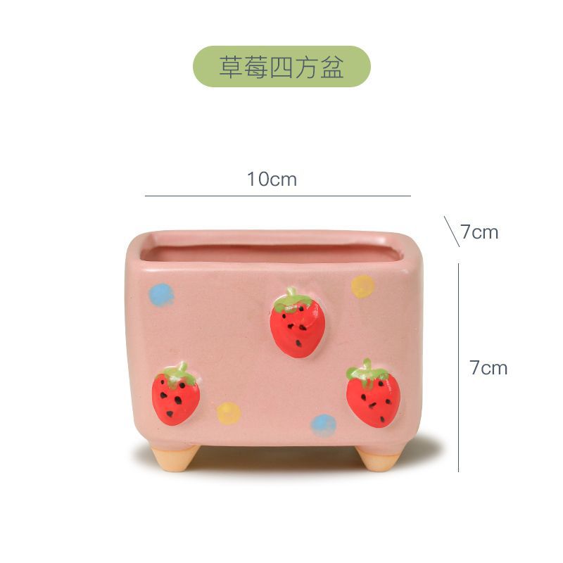 Fruit Relief Ceramic Succulent Planter, Creative Cartoon Mini Flower Pot, High Appeal Home Decor for Desk