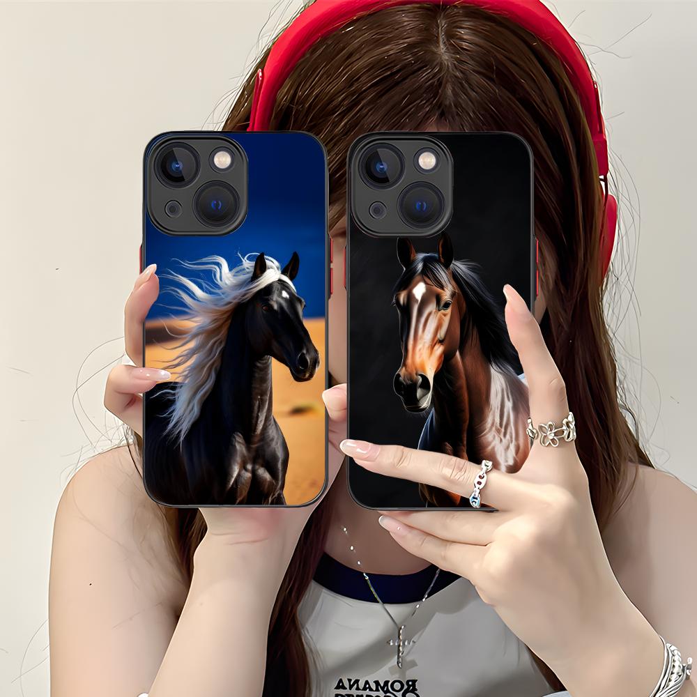 Fashion Horse Mobile Cell Phone Case for iPhone 17 16 15 14 13 12 11 X XR XS 8 7 Air Pro Max Plus Mini Colorful Silicone Cover