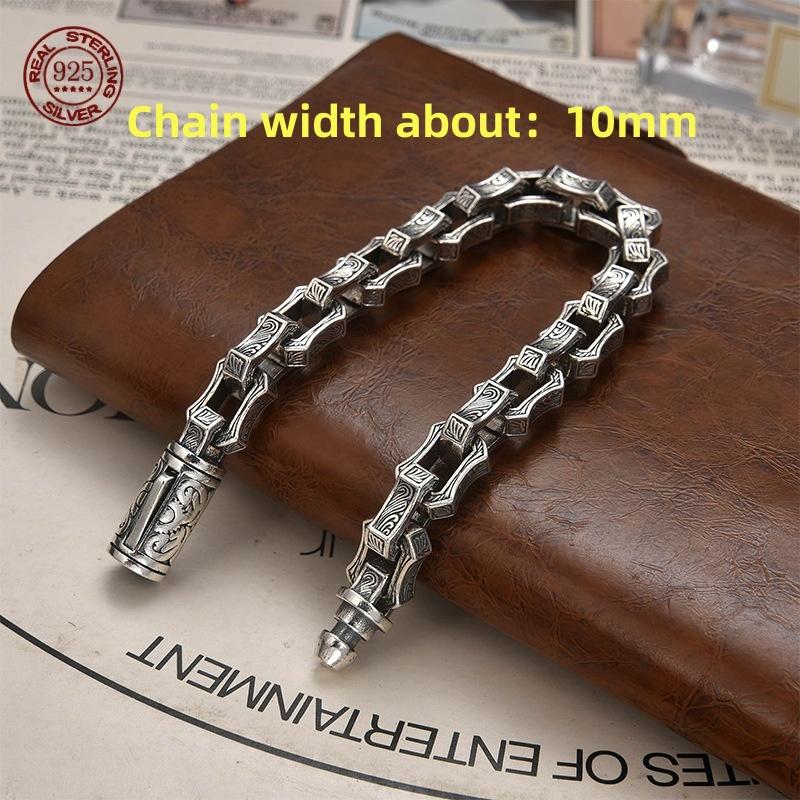 925 Sterling Silver  Horus Eye of God Cuban Bracelet Men's Fashion Hip Hop Simple Gift Fashion Jewelry Accessories