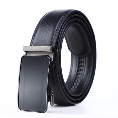 Belt Men's Alloy Automatic Buckle Cowhide New Trendy Automatic Buckle Pants Belt Business Casual Young and Middle Aged Leather Belt