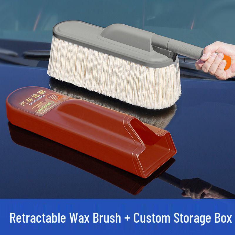 Car Dust and Snow Cleaning Brush with Retractable Rod