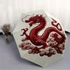 1pc Dragon Clouds Automatic Open/Close Umbrella with Windproof, Functional Design, 8-Rib Sturdy Canopy