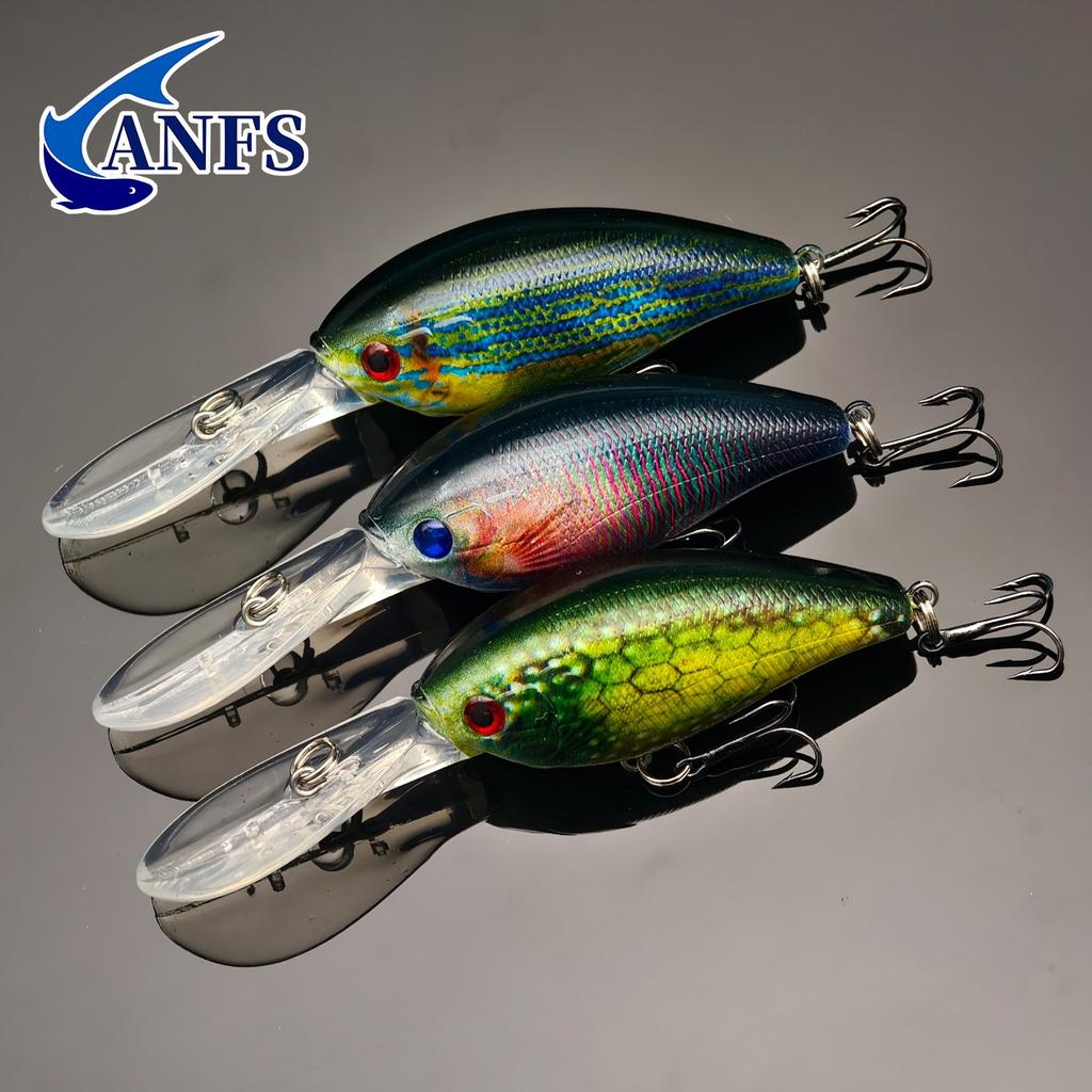 3pcs/1pc Crankbait Fishing Lures -10cm/ 3.93inch, 12.5g/0.42oz, Durable ABS Material - For Bass & Pike Fishing Enthusiasts