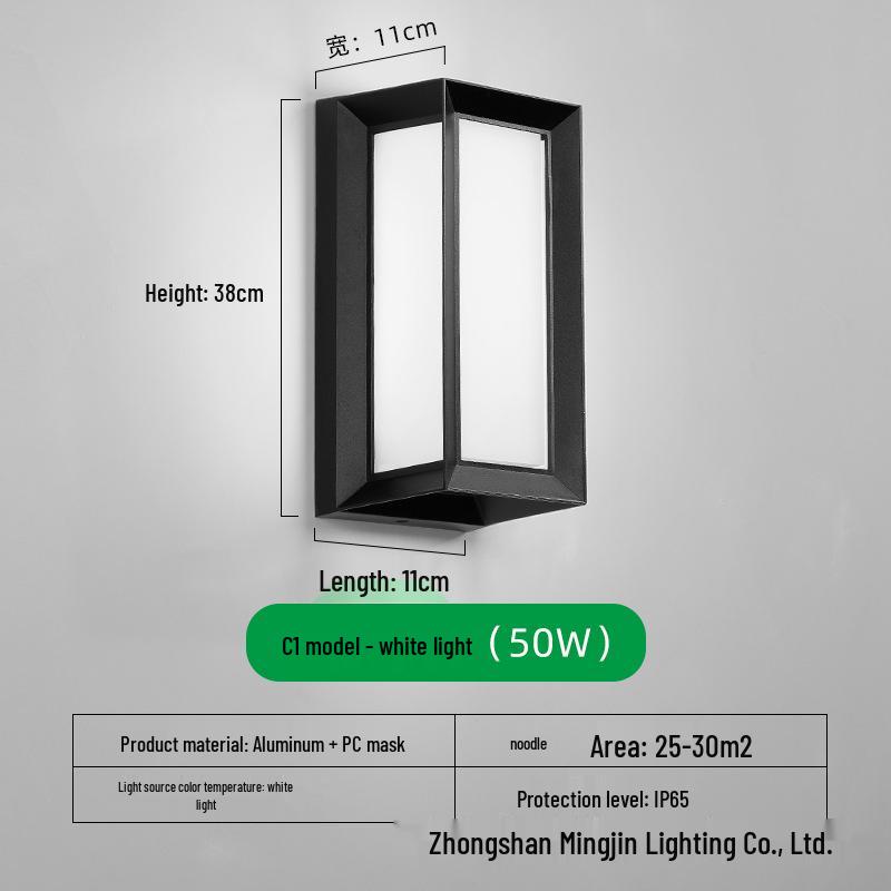 LED Waterproof Outdoor Wall Light for Balcony, Corridor, Courtyard, and Garden