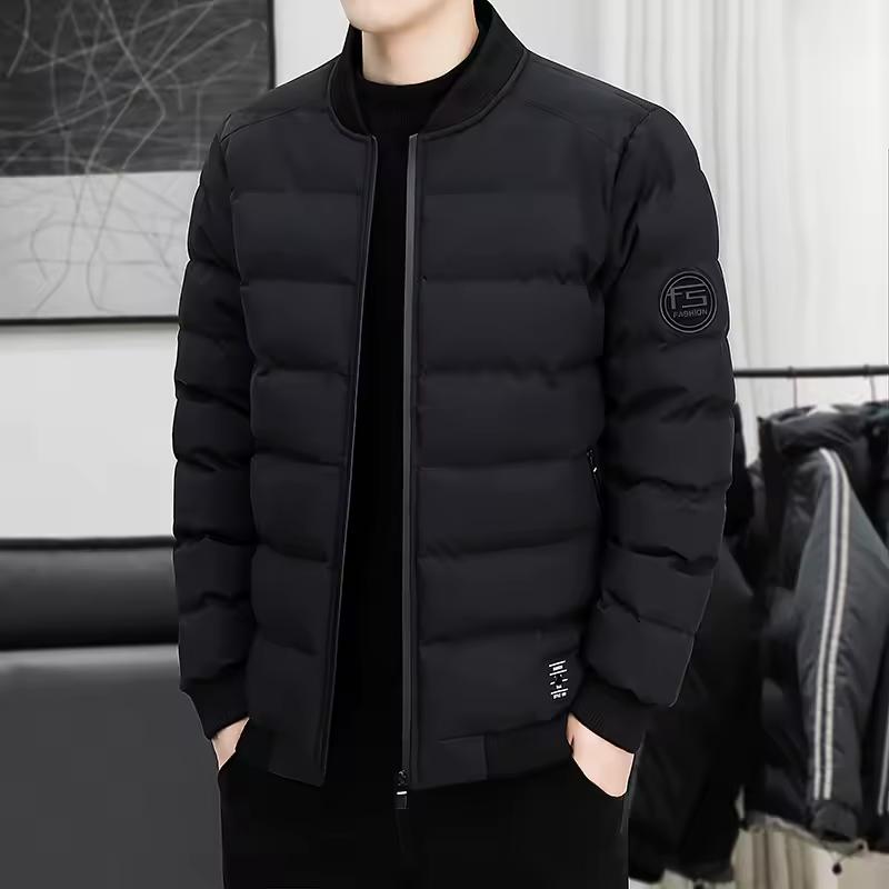 

Men s Outdoor Windproof Warm Cotton Clothes Comfortable Versatile Breathable Sports Leisure Collar Jacket XS чорний