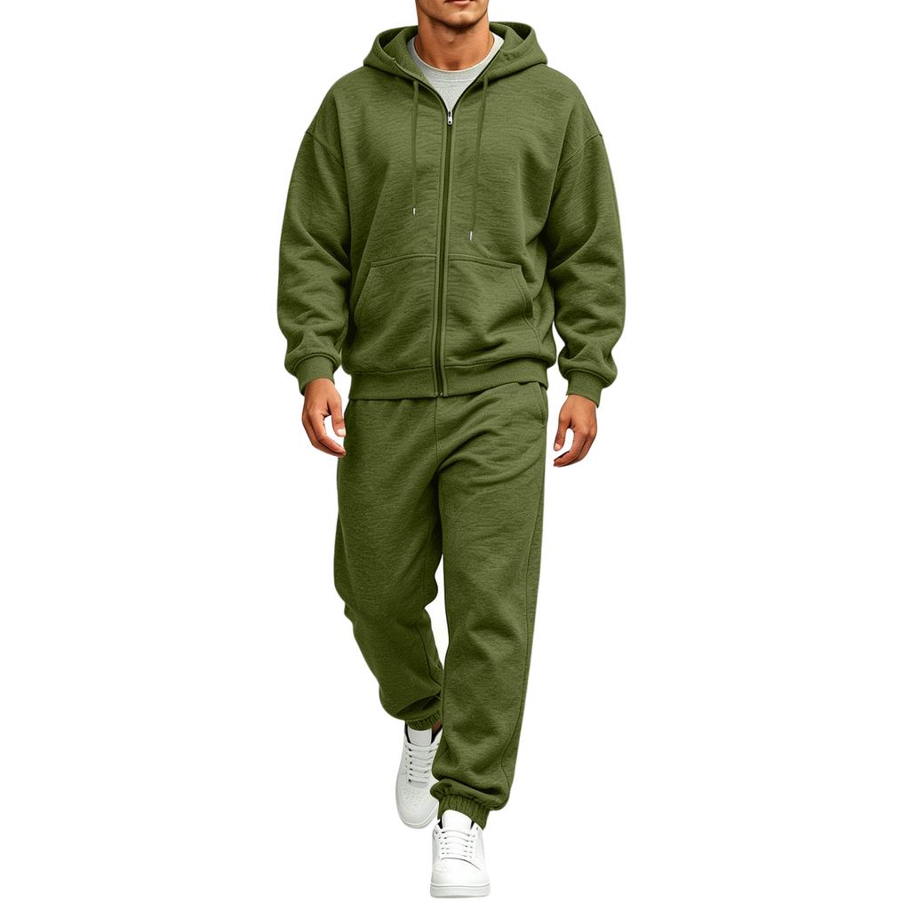 Men's 2-Piece Hoodie Sweatshirt Set Color Casual Sportswear for Everyday Wear