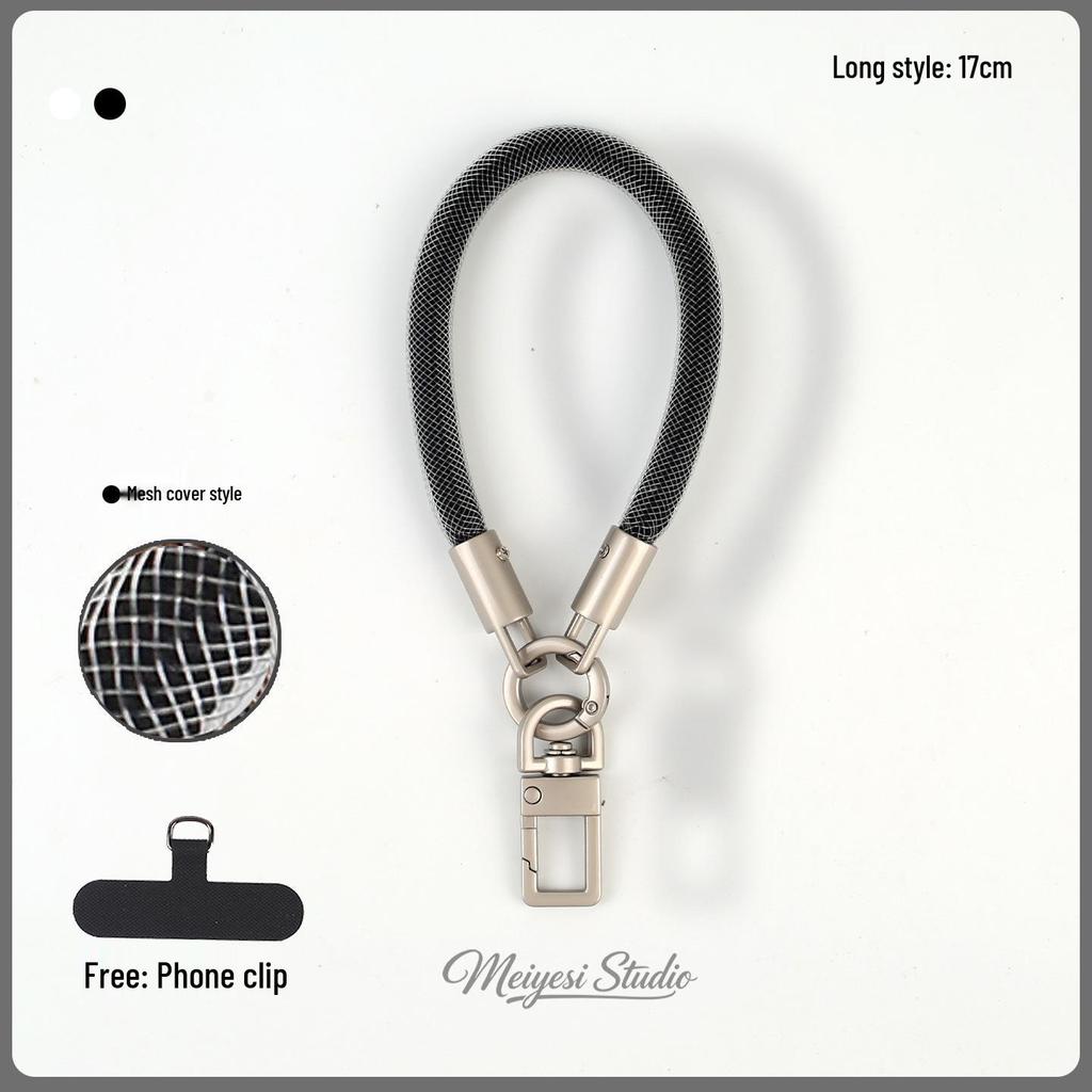 Detachable Anti-Lost Phone Lanyard: Short 7mm Mesh Sleeve Wrist Strap for Outdoor Use