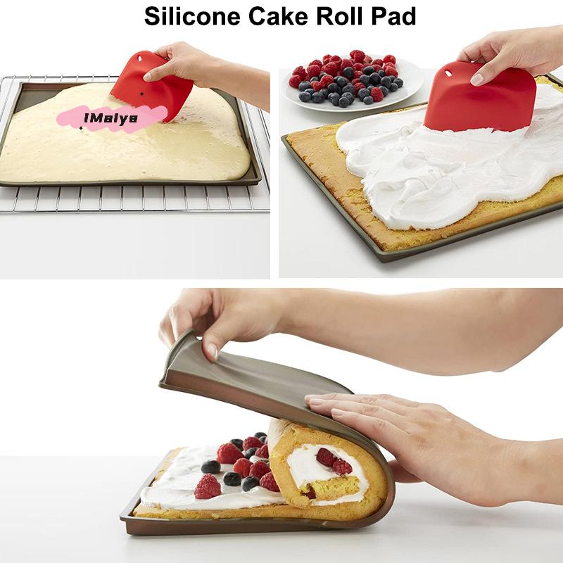 1Pcs Silicone Cake Roll Mat Multifunctional Non-stick Bakeware Tray Pan Painted Pastry Swiss Roll Baking Mold Tool